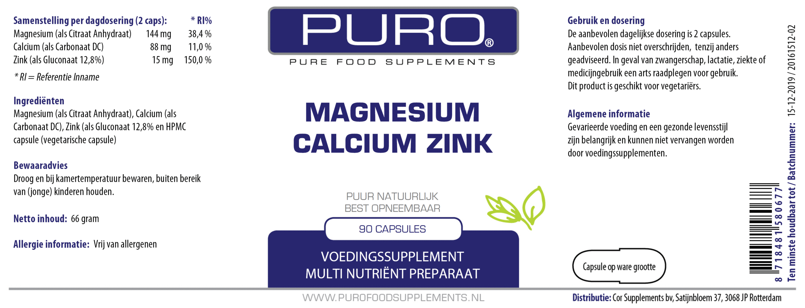 Wirwar Draai vast Radioactief Magnesium 400 + vitamine B6 – Puro Foodsupplements